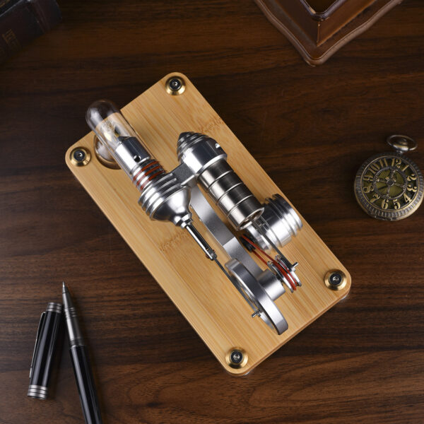 M14-03-S Aluminum Single Cylinder Stirling Engine Model - High Temp Engine - Image 2