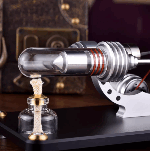 M14-03-S Aluminum Single Cylinder Stirling Engine Model - High Temp Engine - Image 3