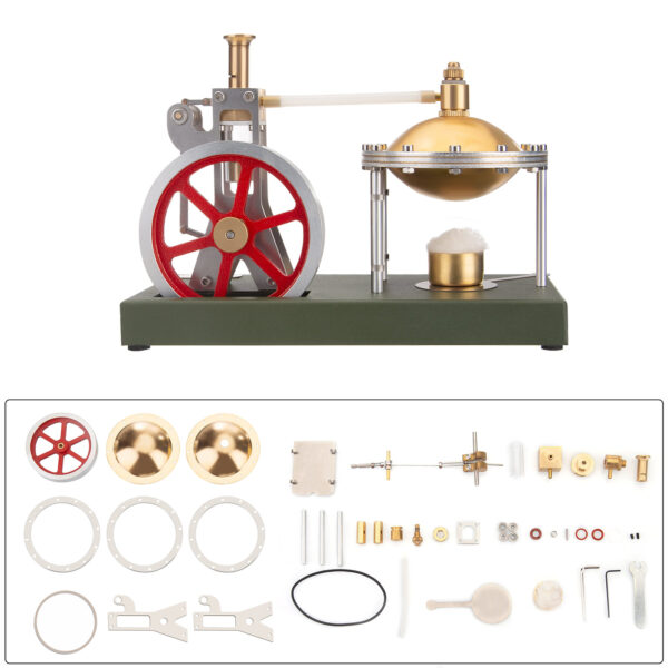 ENJOMOR DIY Assembly Steam Engine Kit Retro Vertical with Spherical Boiler DIY KIT - Image 2