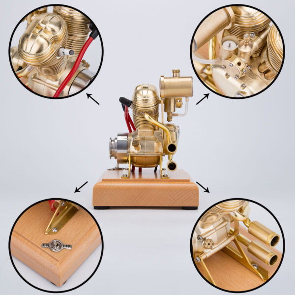 R28 4.3CC Mini OHV V-Twin V2 Engine Double-cylinder Four-stroke Motorcycle Gasoline IC Engine Model - Image 4