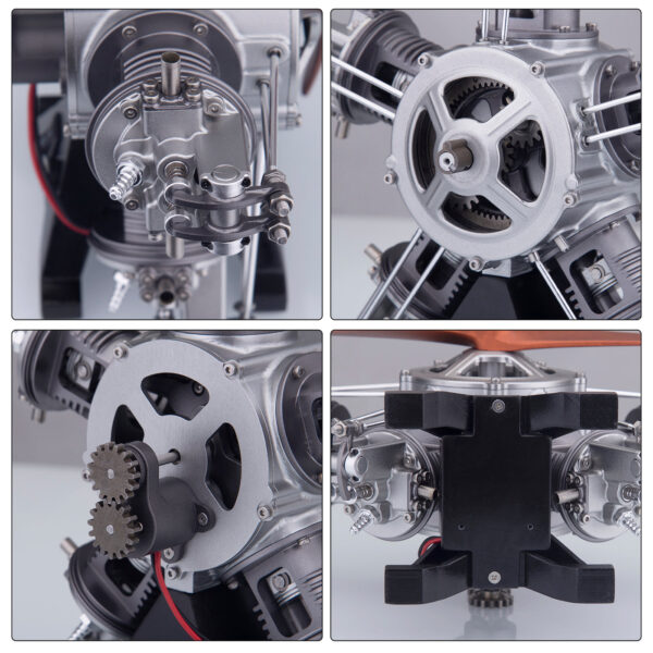 5 Cylinder Radial Engine Model Kit that Works - Build Your Own Radial Engine - TECHING 1: 6 Full Metal Radial Engine Model Kit 230+Pcs - Image 4