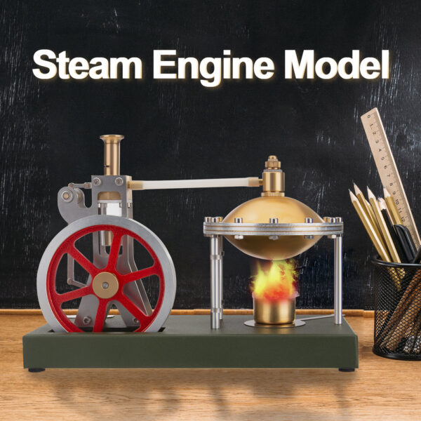 ENJOMOR DIY Assembly Steam Engine Kit Retro Vertical with Spherical Boiler DIY KIT - Image 5