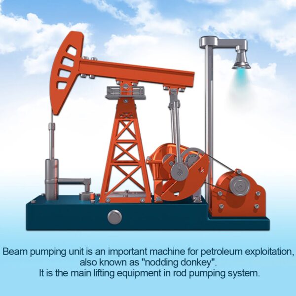Pumping Unit that Works - Oil Pump Jack Model Kit - TECHING 3D Metal Oilfield Working Equipment with Light Oil Rig Educational Toys Collection 219Pcs - Image 5